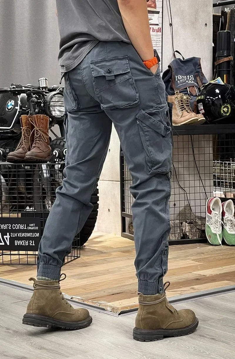 Drawstring Cargo Joggers with Utility Pockets