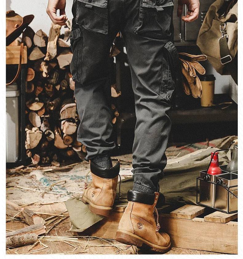 Drawstring Cargo Joggers with Utility Pockets