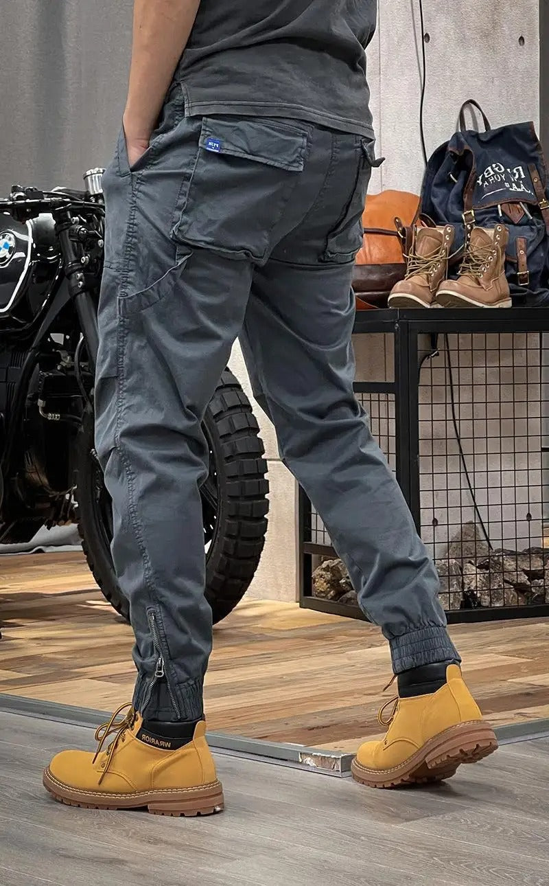 Drawstring Cargo Joggers with Utility Pockets