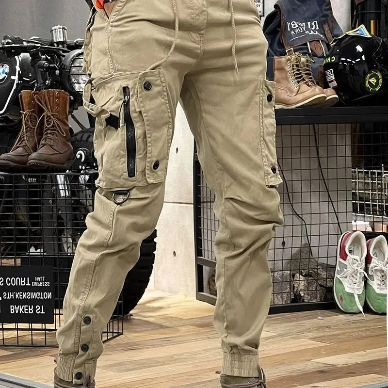 Drawstring Cargo Joggers with Utility Pockets