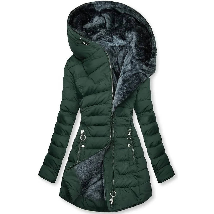 Women's Hooded Winter Coat | Quilted Longline Jacket