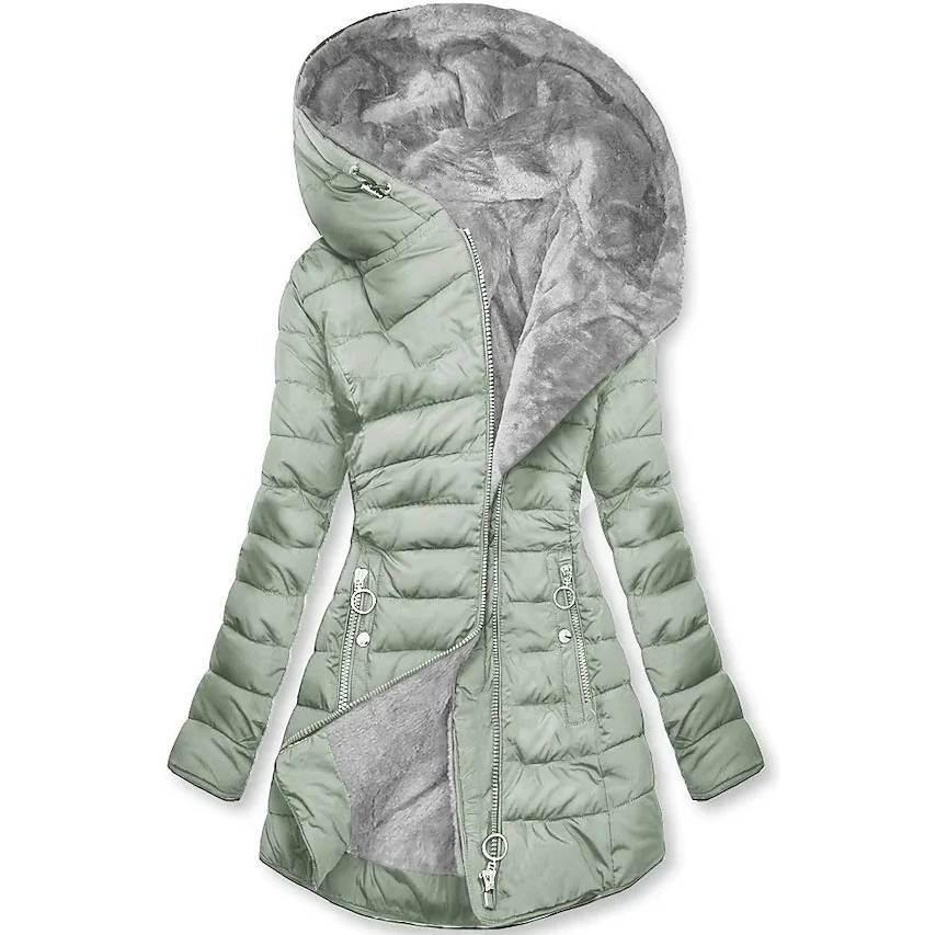 Women's Hooded Winter Coat | Quilted Longline Jacket