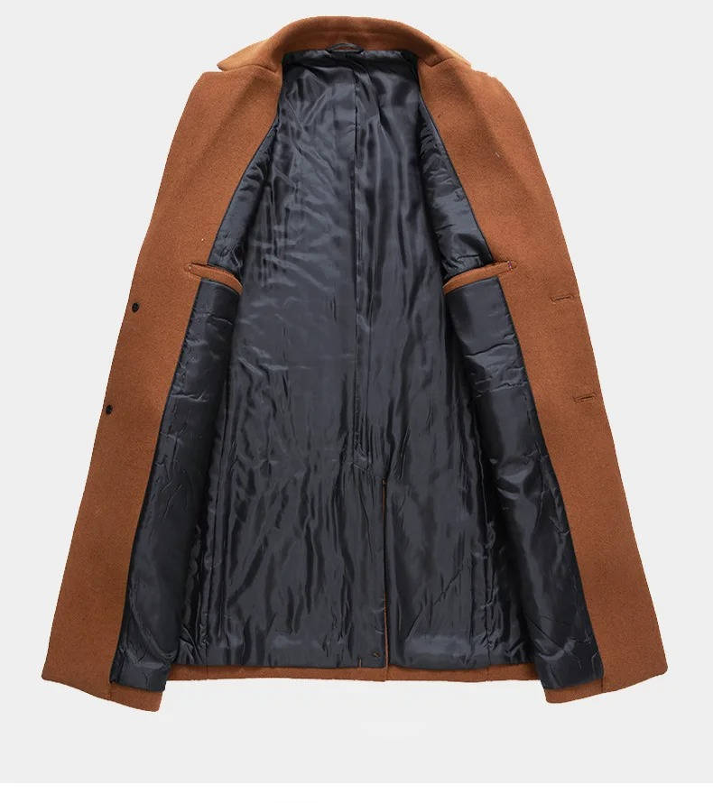 Men's Camel Wool Blend Overcoat | Single Breasted