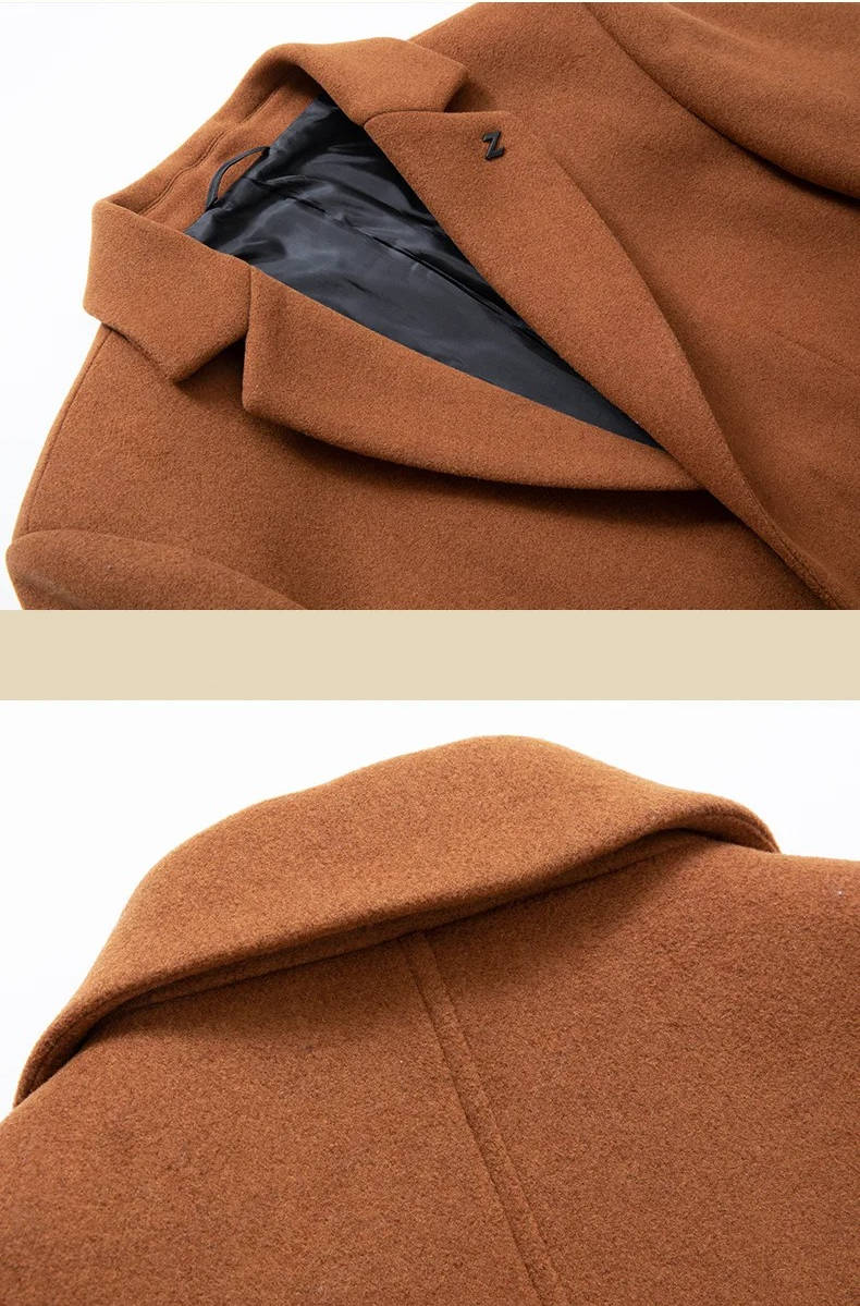 Men's Camel Wool Blend Overcoat | Single Breasted