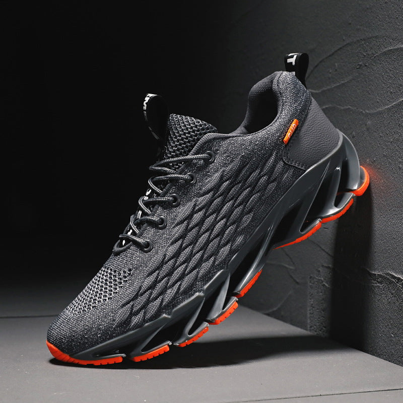 Mesh Running Trainers with Blade-Style Sole