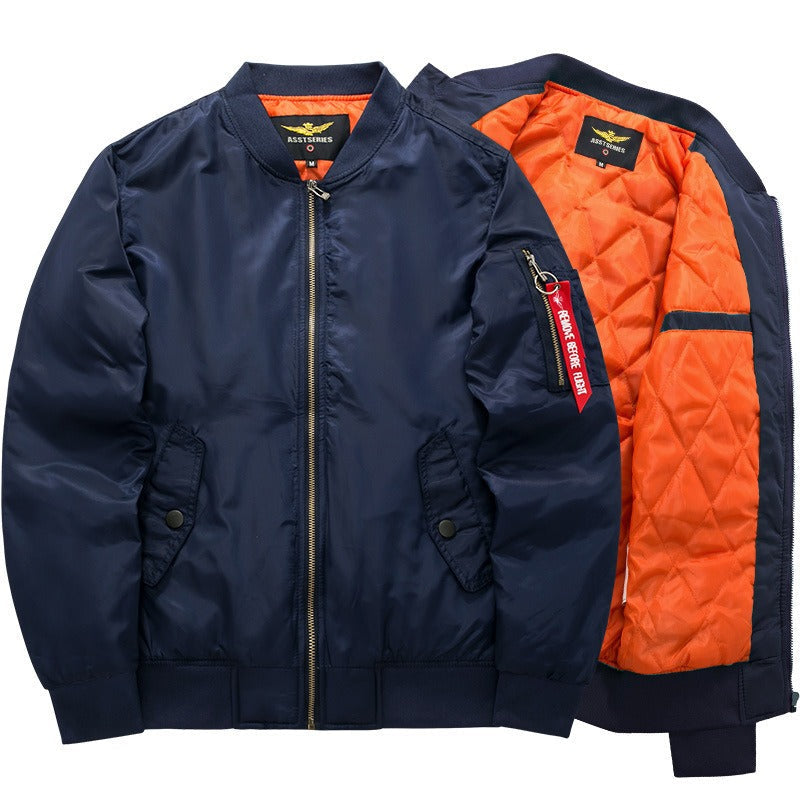 Blouson aviateur matelassé pour homme avec finitions côtelées