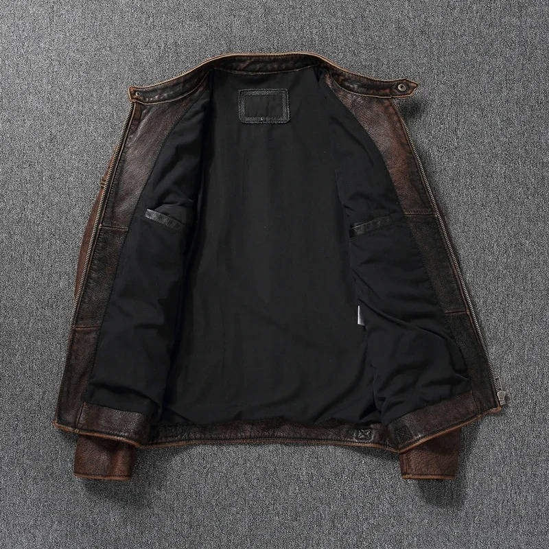 Men's Quilted Leather Motorcycle Jacket