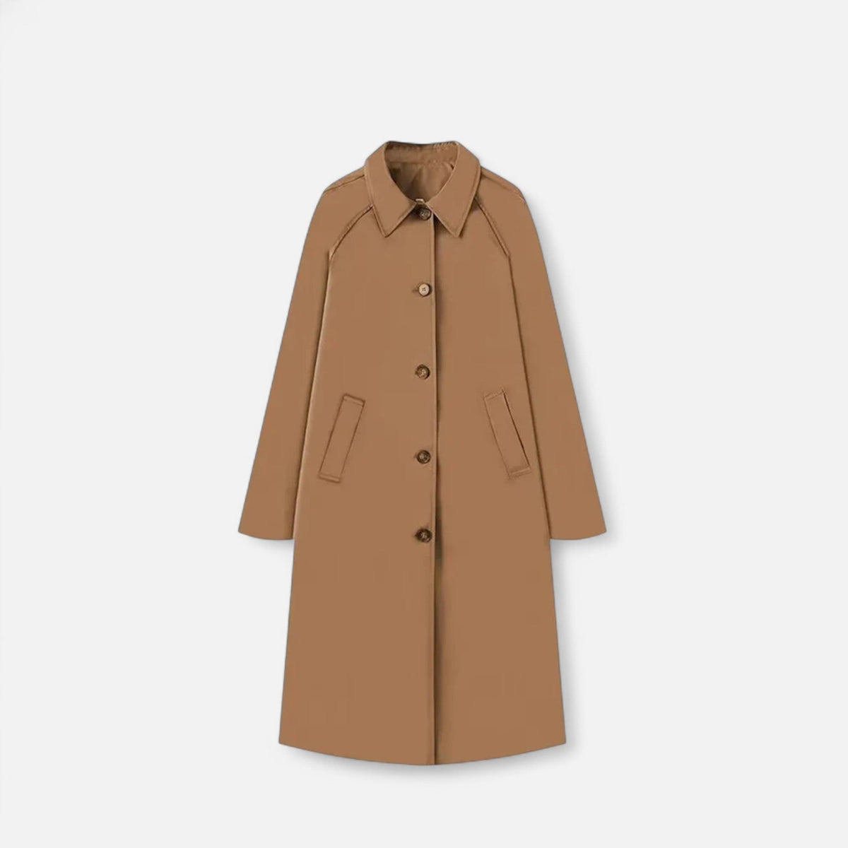 Women’s Longline Button-Front Car Coat