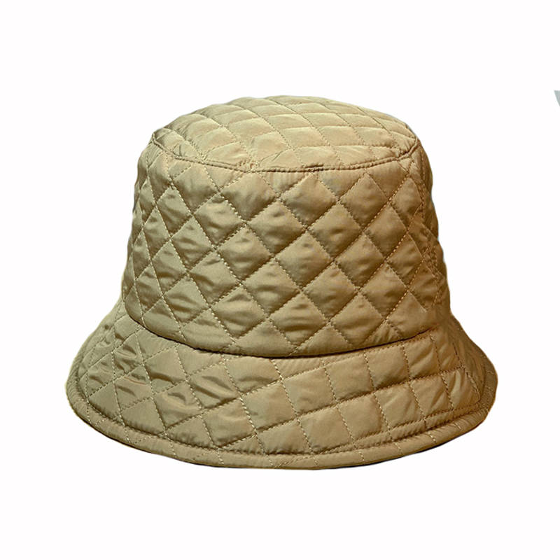 Damski pikowany kapelusz typu bucket | Lekki kapelusz zimowy