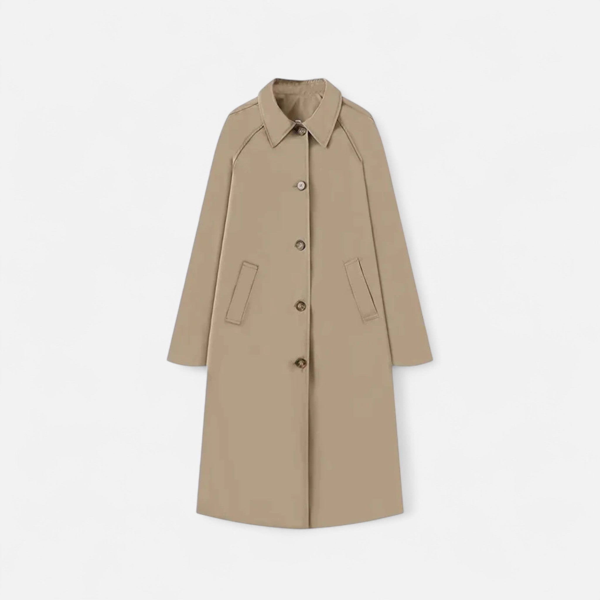 Women’s Longline Button-Front Car Coat