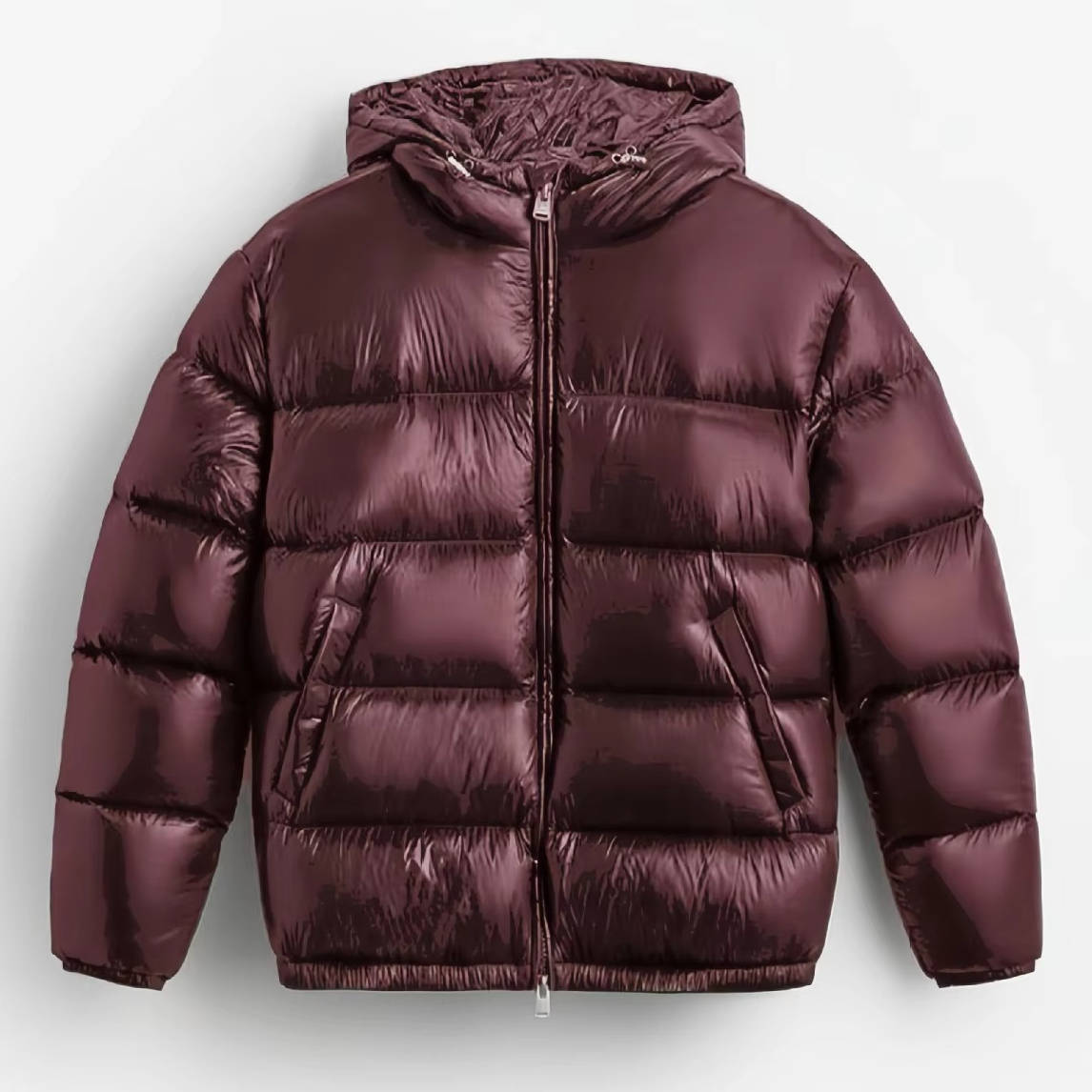 Men's Hooded Puffer Jacket | Glossy Finish Winter Coat