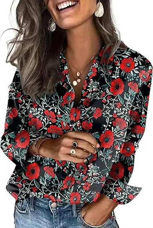 Women's Satin Button-Up Shirt | Long Sleeve Business Blouse