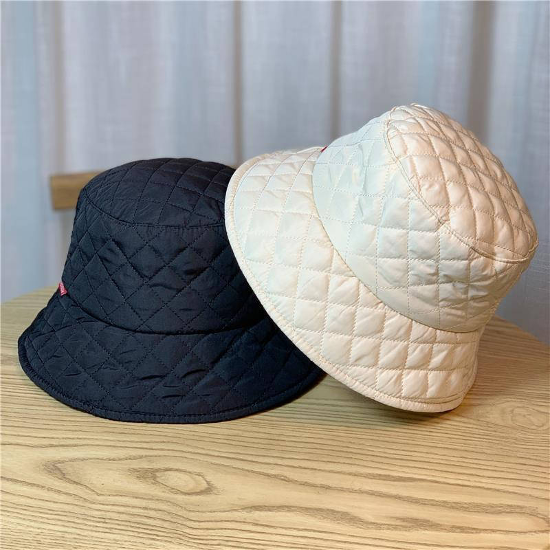 Damski pikowany kapelusz typu bucket | Lekki kapelusz zimowy