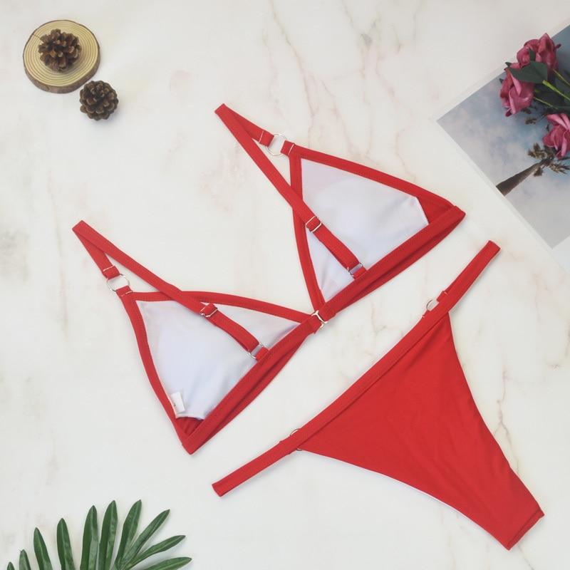 Triangle Bikini with Metal Ring Detail