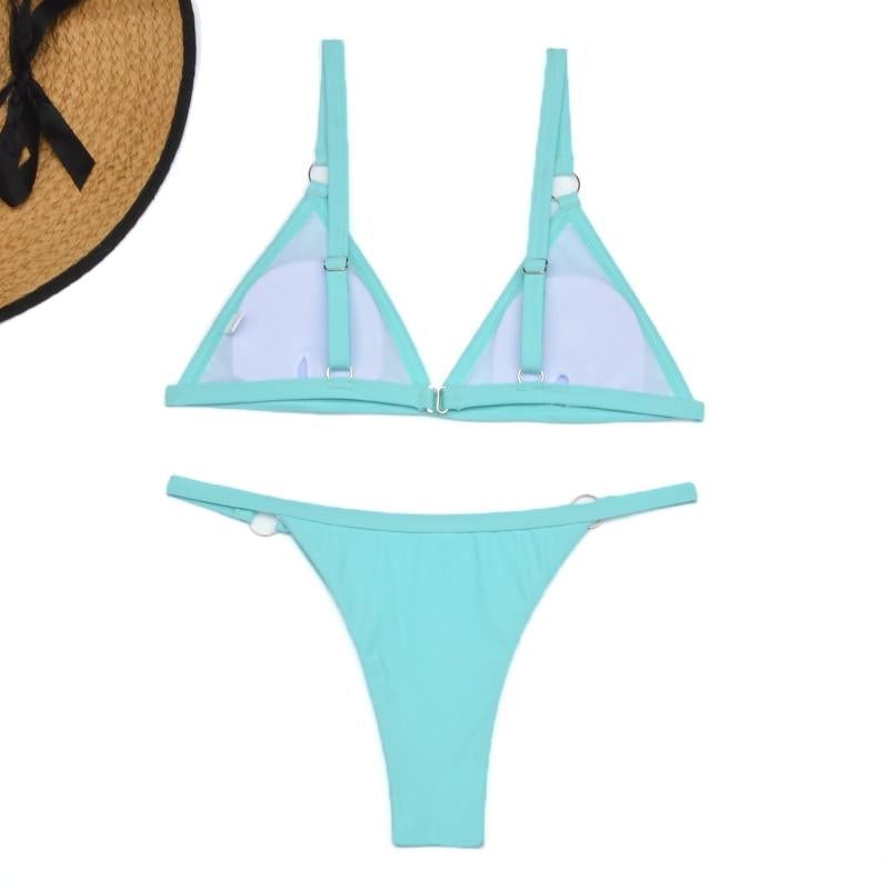 Triangle Bikini with Metal Ring Detail