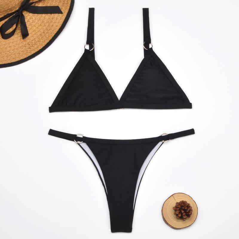 Triangle Bikini with Metal Ring Detail