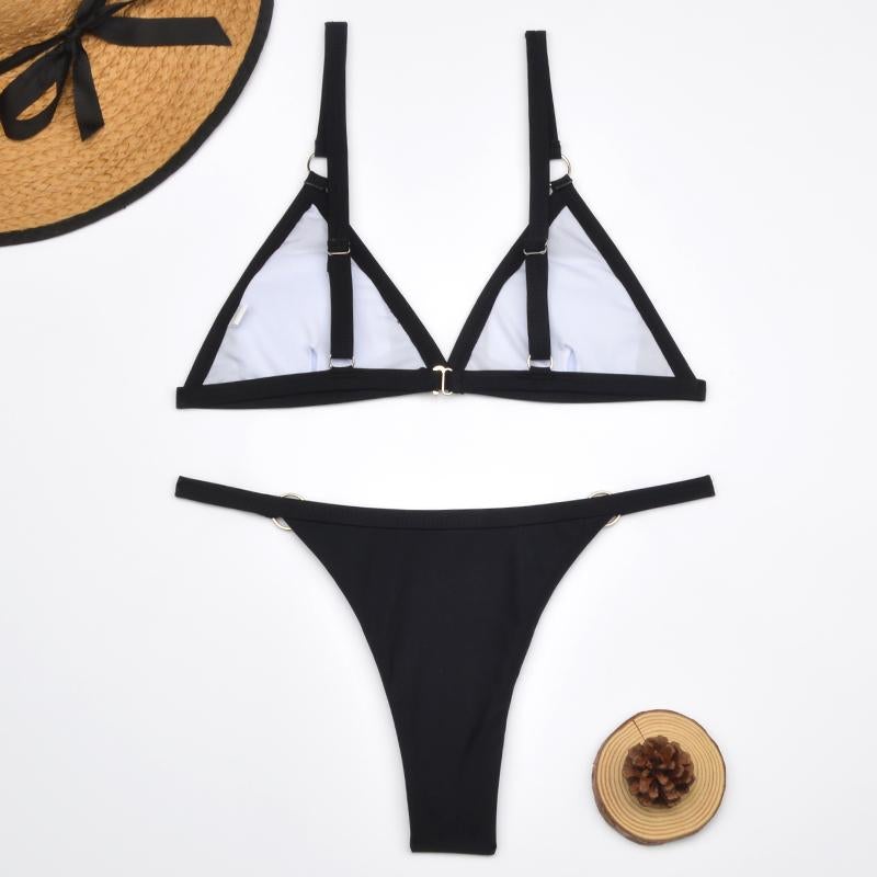 Triangle Bikini with Metal Ring Detail