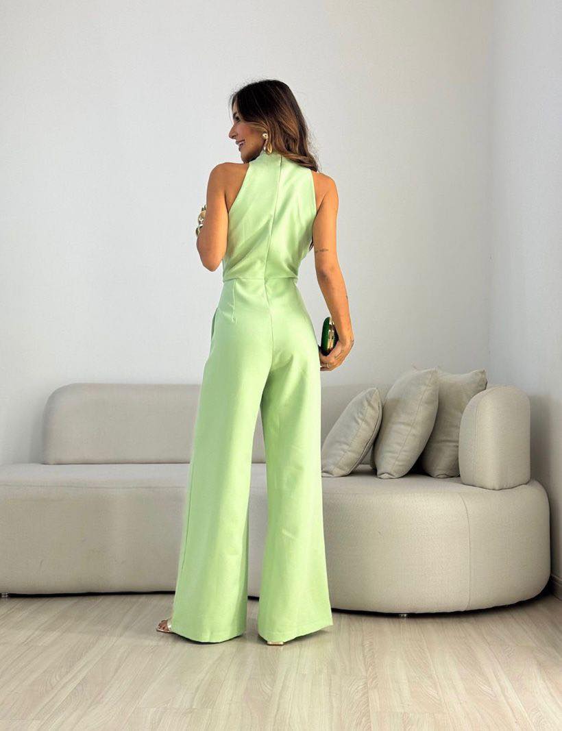 Women's Sleeveless Wide Leg Jumpsuit with Tie Waist