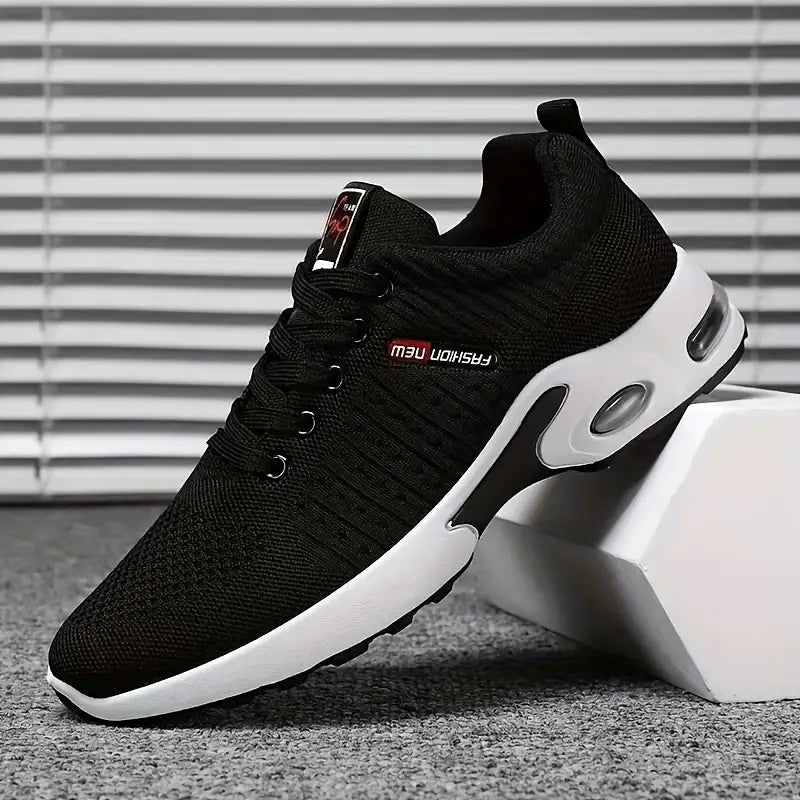 Breathable Knit Running Trainers with Air Cushion Heel