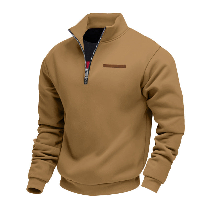Men’s Half-Zip Sweatshirt with Stand Collar