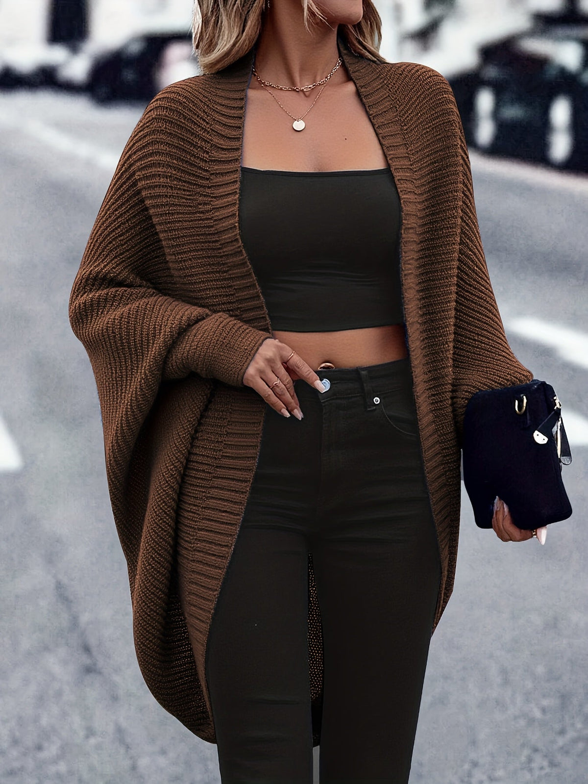 Women's Longline Cardigan | Open Front Knit Layer