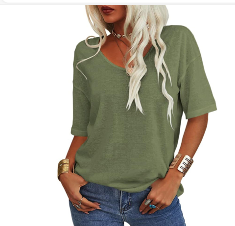 Short Sleeve T-Shirt with V-Neck for Everyday Wear