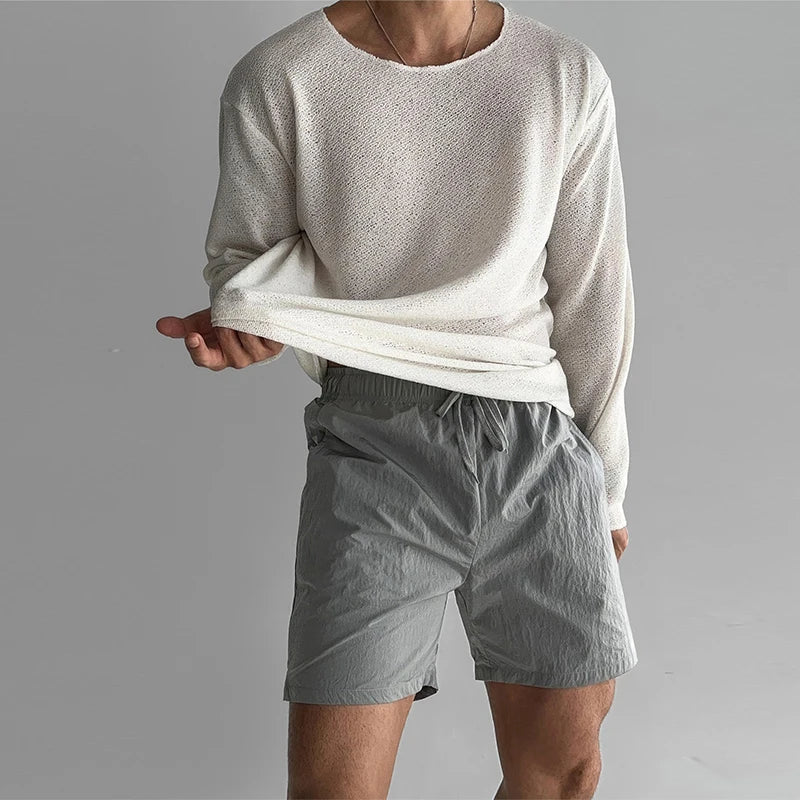Lightweight Knit Pullover with Relaxed Fit and Round Neck