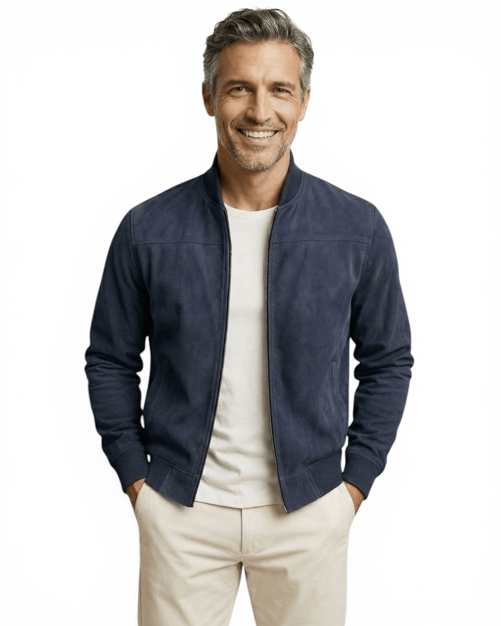 Blouson aviateur pour homme en imitation daim