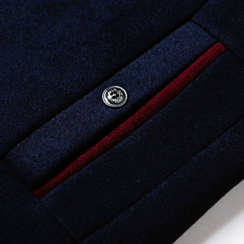 Men's Wool Blend Winter Coat with Stand Collar