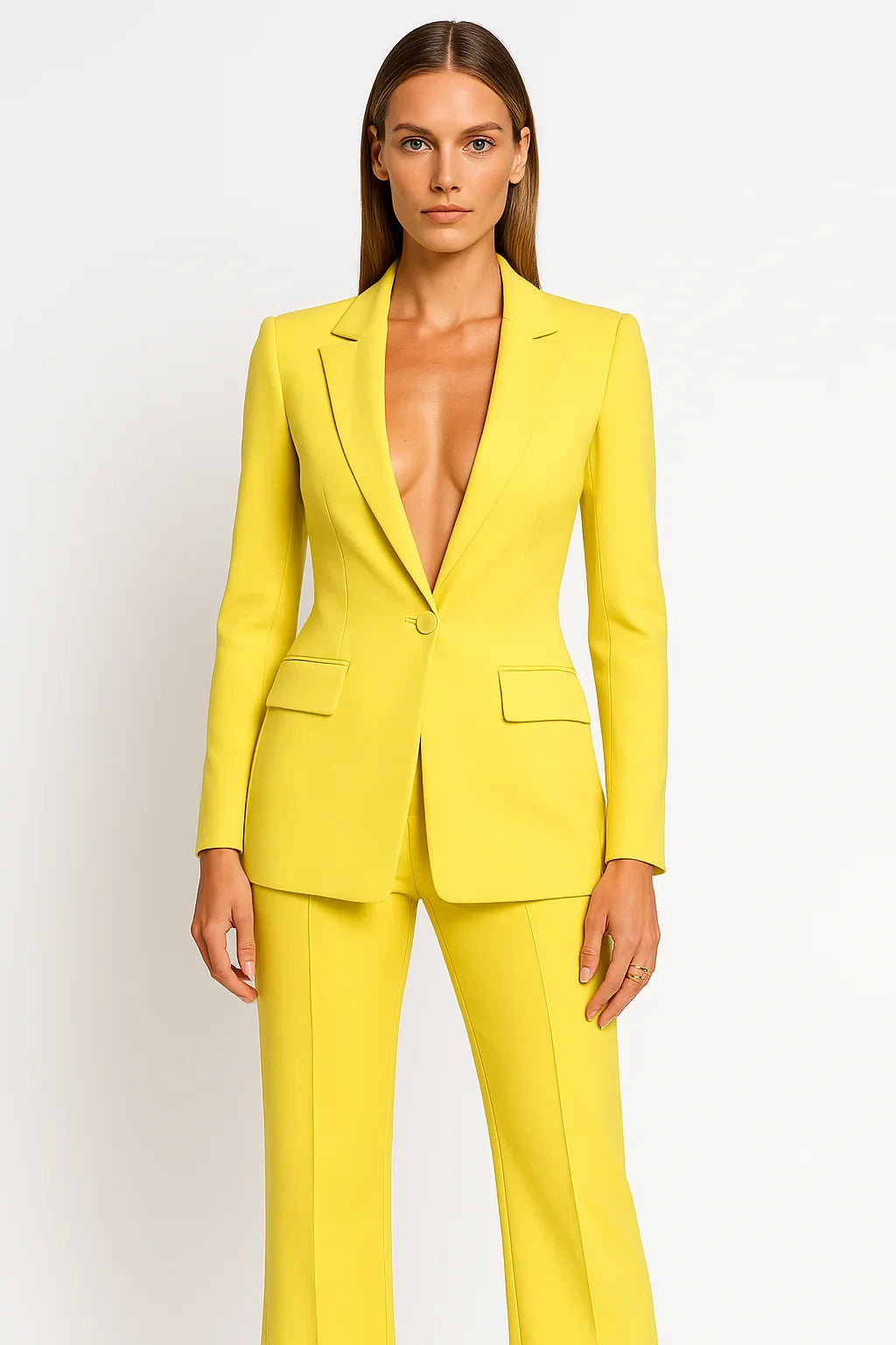 Tailored Blazer and Wide-Leg Trouser Suit Set