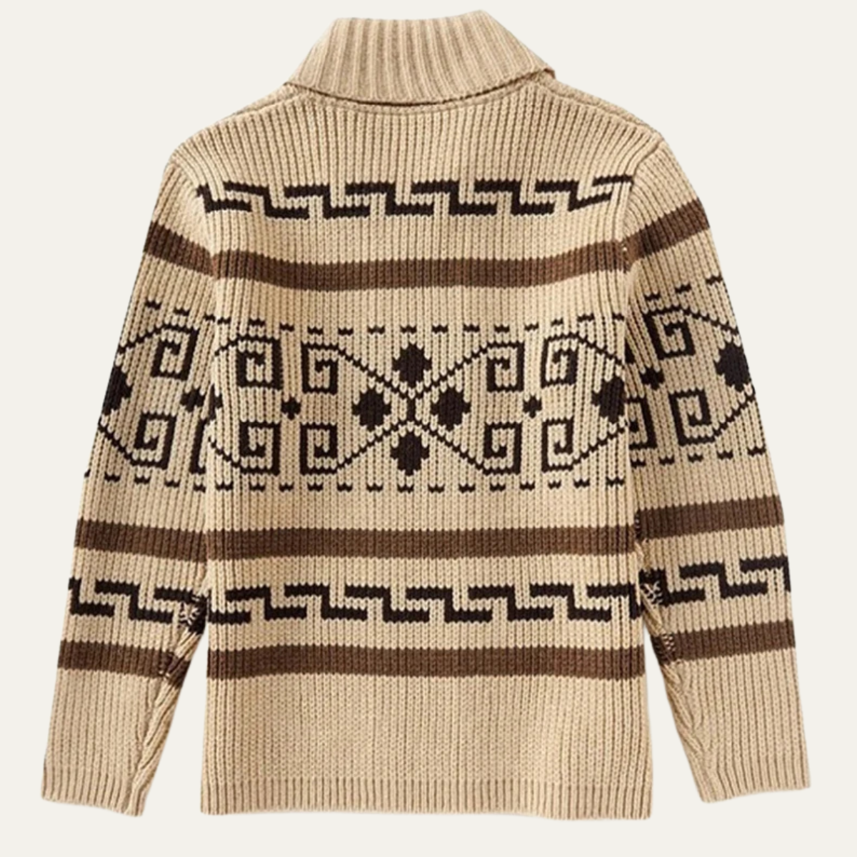 Men's Oversized Knit Cardigan | Open Front Ribbed Shawl Collar