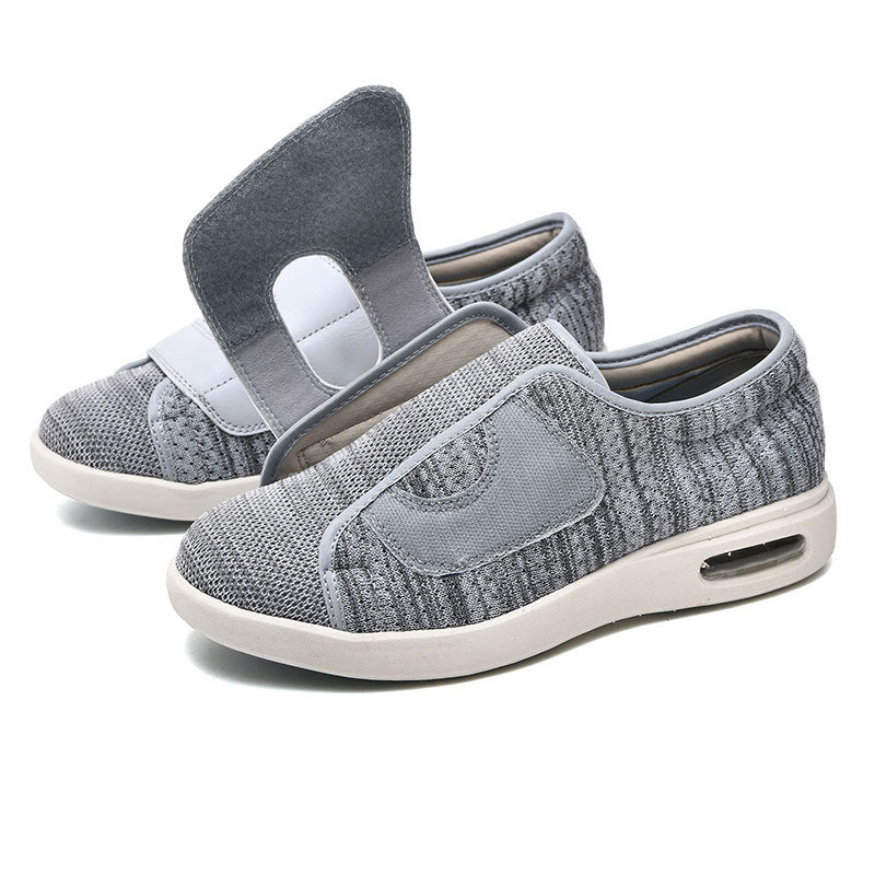 Wide-Fit Shoes with Mesh Upper and Adjustable Strap