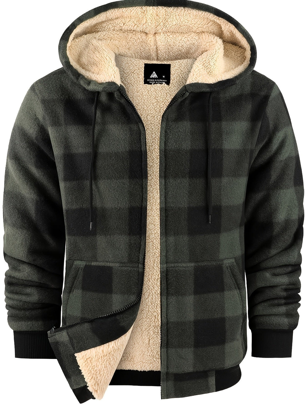 Veste légère zippée à capuche pour femme | Surchemise à carreaux