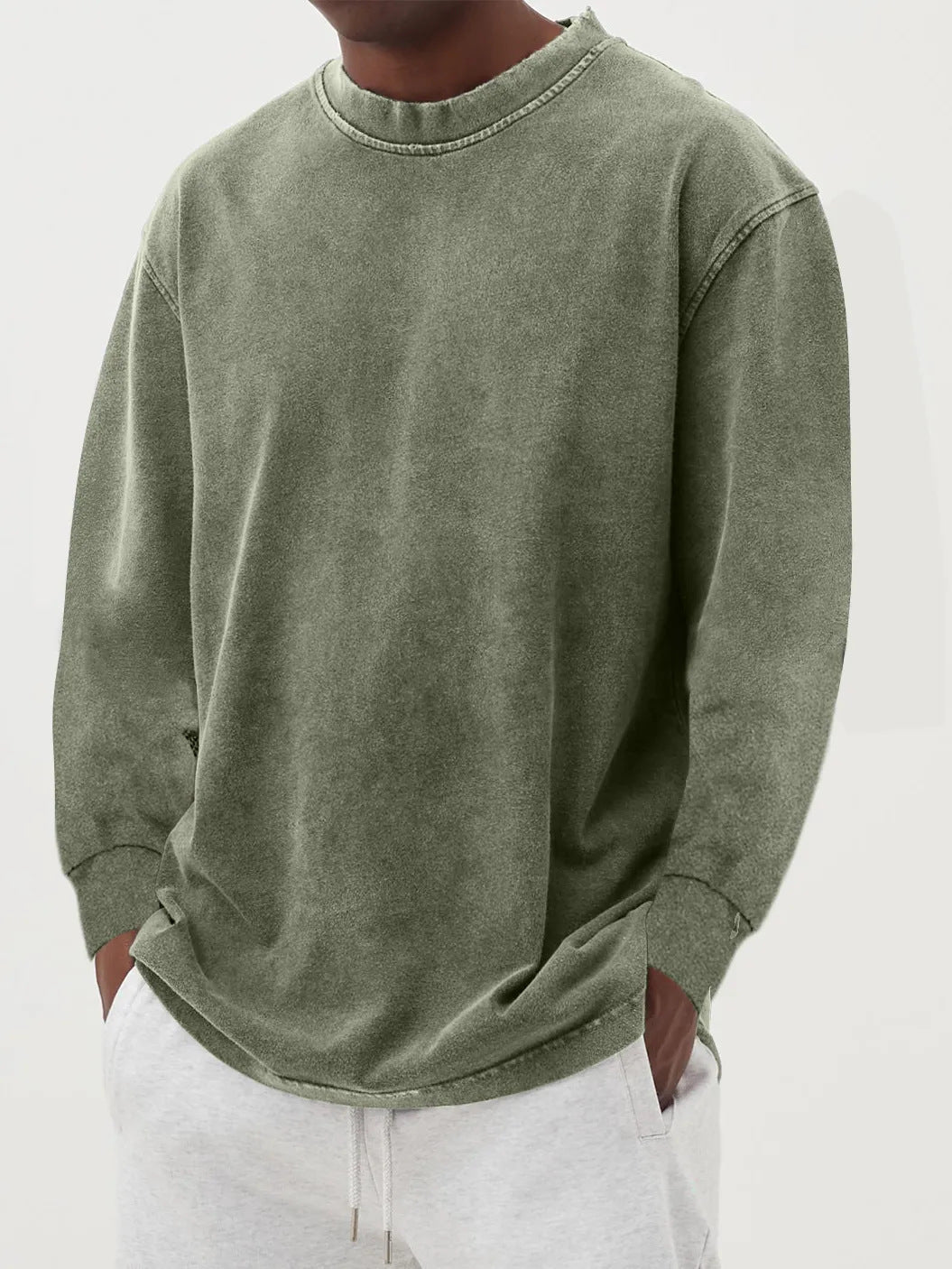 Men's Oversized Long Sleeve Crew Neck Sweatshirt