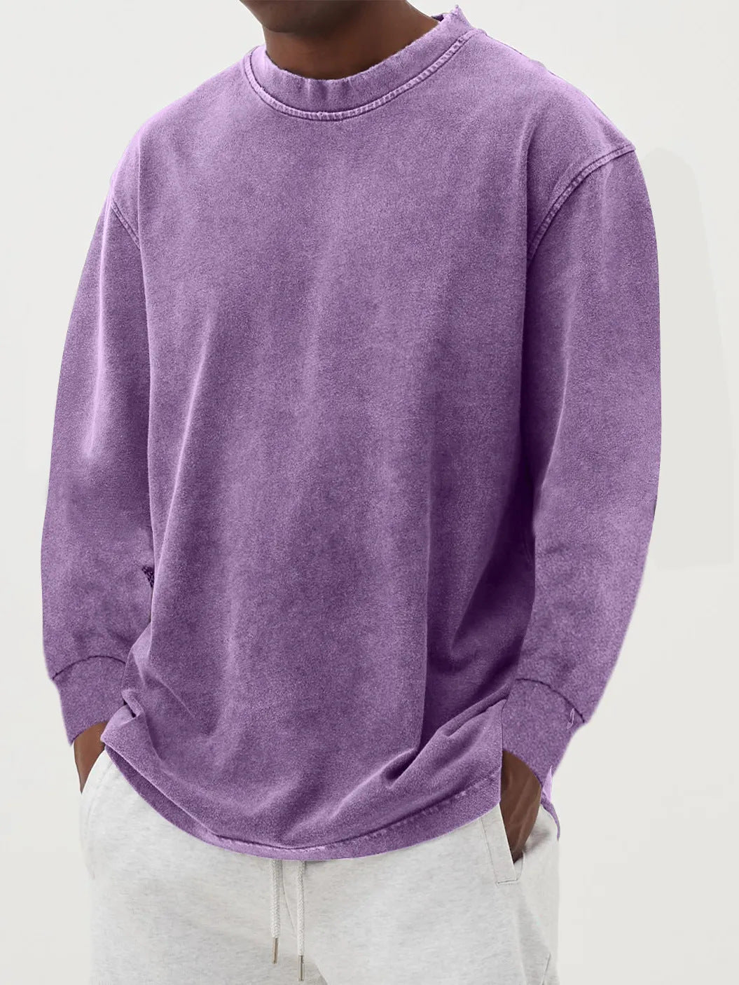 Men's Oversized Long Sleeve Crew Neck Sweatshirt