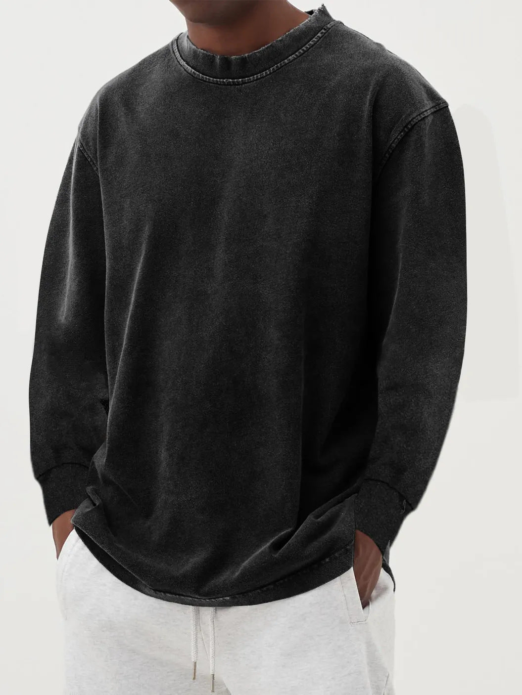 Men's Oversized Long Sleeve Crew Neck Sweatshirt