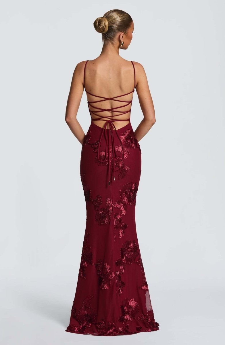 Lace Applique Mermaid Gown with Spaghetti Straps