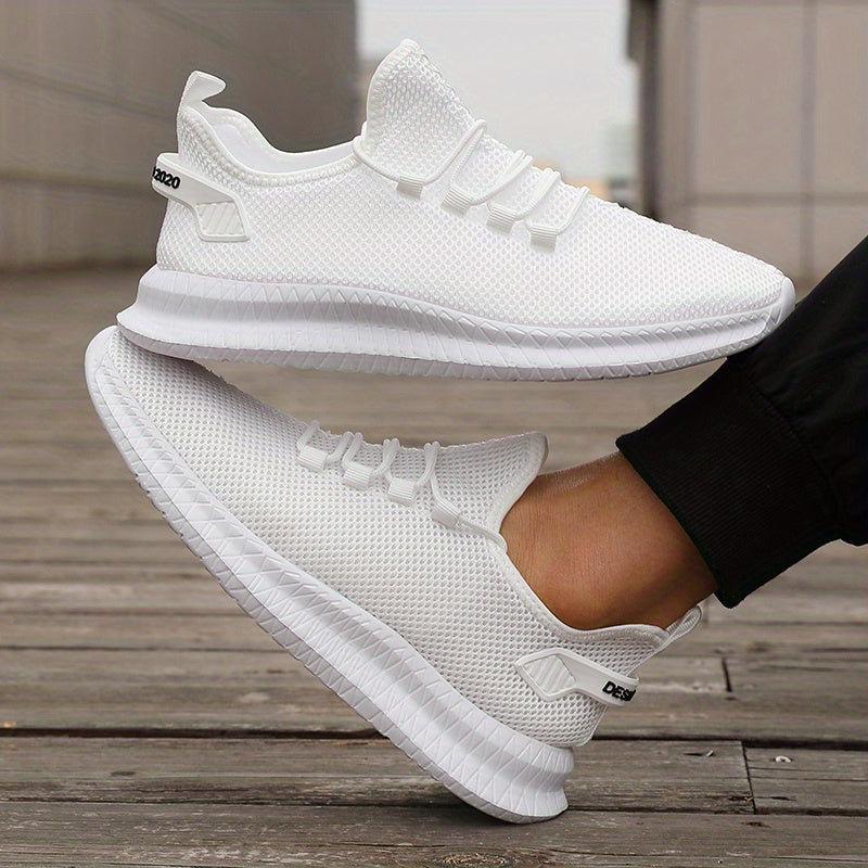Breathable Knit Low-Top Lace-Up Trainers