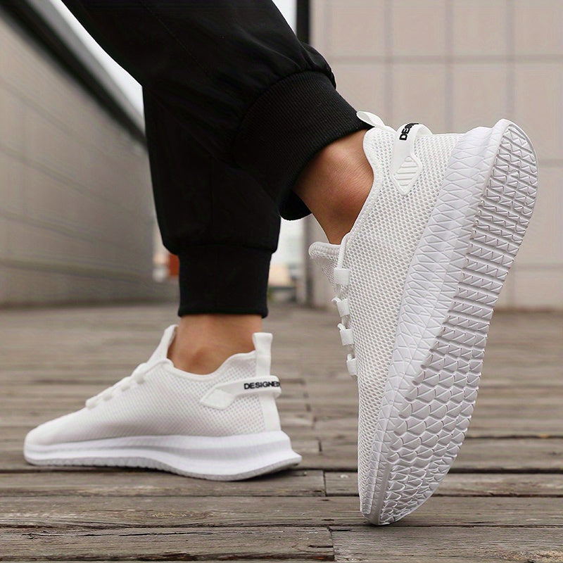 Breathable Knit Low-Top Lace-Up Trainers