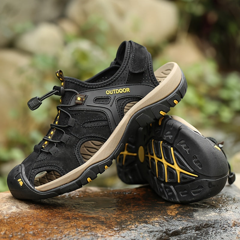 Closed-Toe Hiking Sandals with Bungee Laces