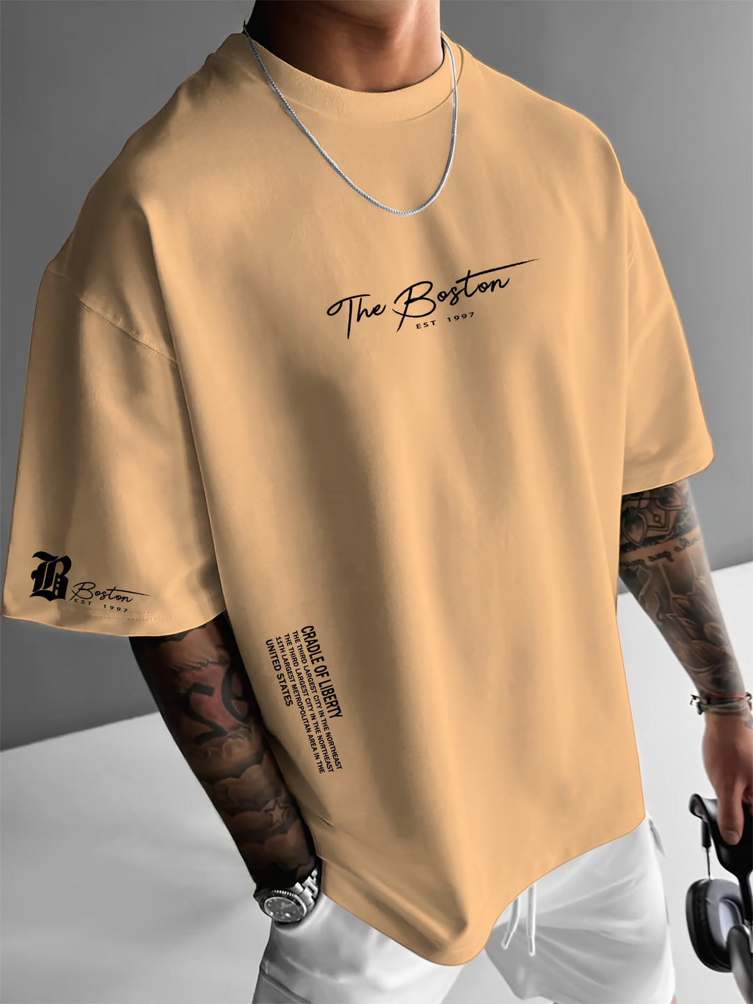 T-shirt imprimé pour homme | Coupe décontractée oversize
