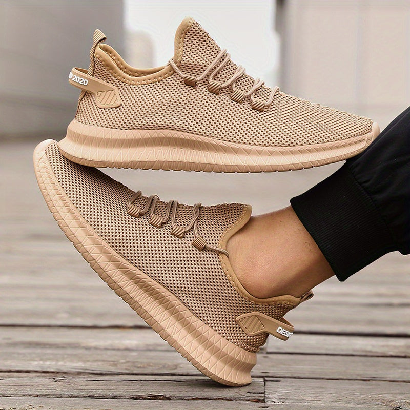 Breathable Knit Low-Top Lace-Up Trainers