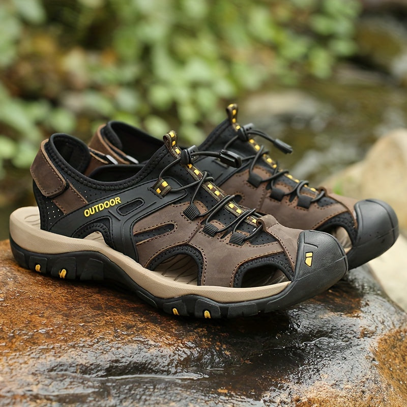 Closed-Toe Hiking Sandals with Bungee Laces
