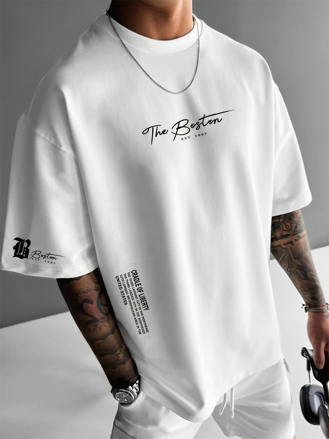 T-shirt imprimé pour homme | Coupe décontractée oversize