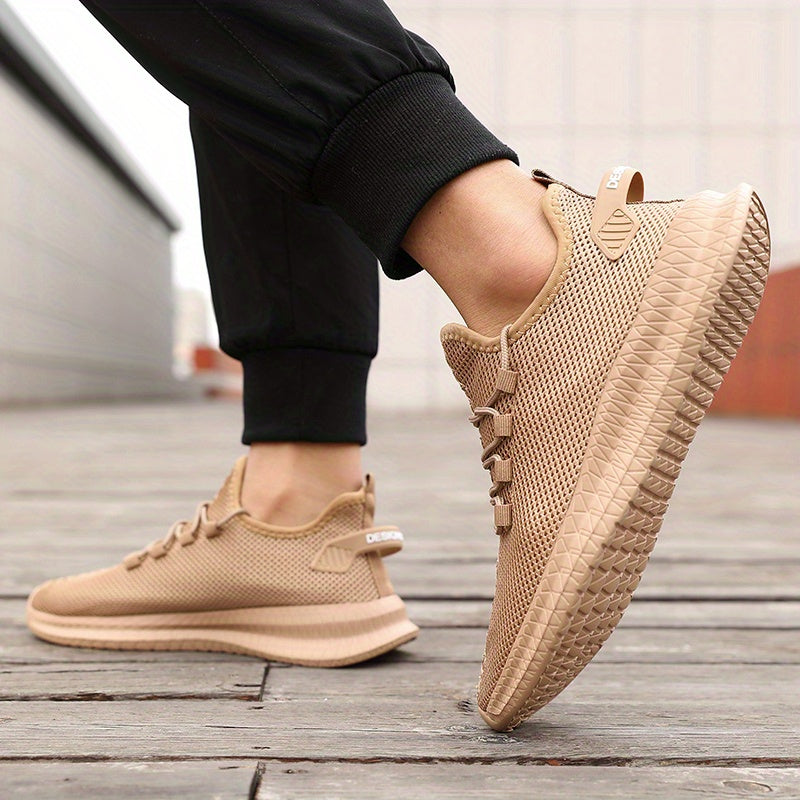 Breathable Knit Low-Top Lace-Up Trainers