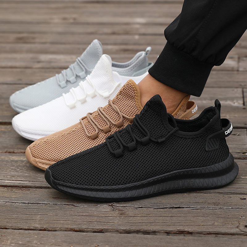 Breathable Knit Low-Top Lace-Up Trainers