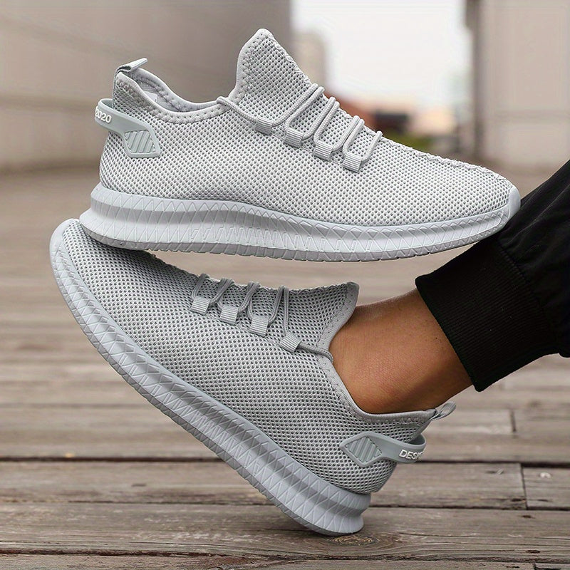 Breathable Knit Low-Top Lace-Up Trainers
