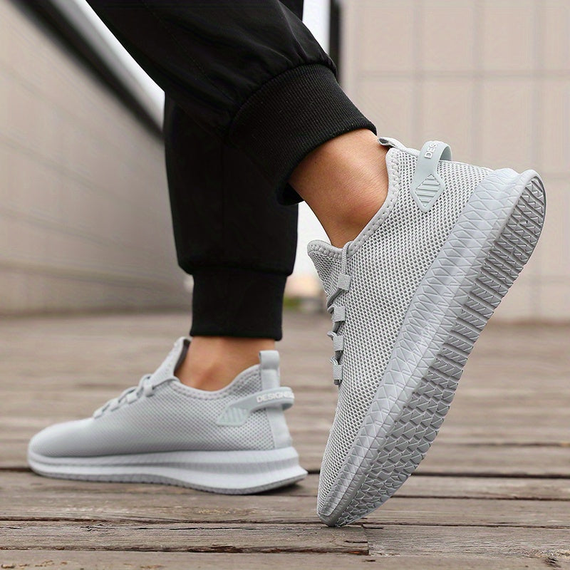 Breathable Knit Low-Top Lace-Up Trainers