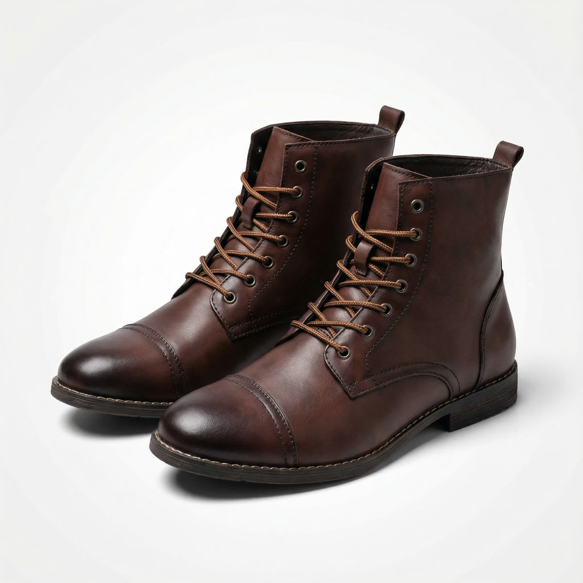Men's Lace-Up Ankle Boots | Black Leather