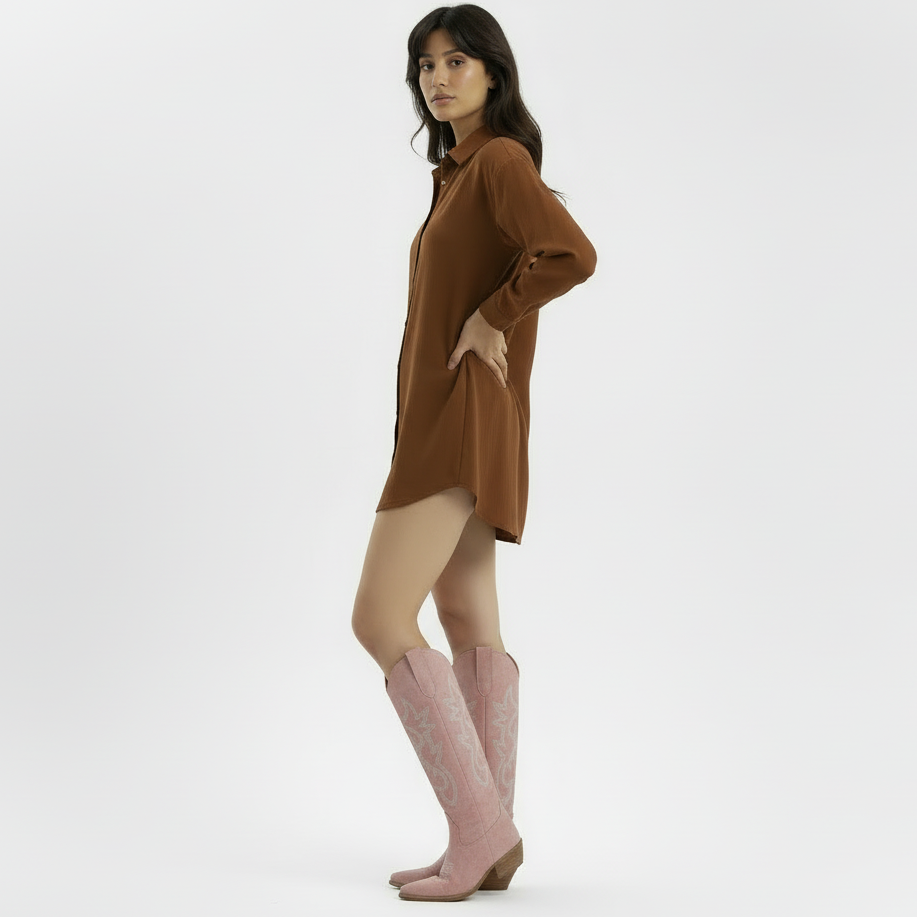 Women's Embroidered Knee High Western Boots